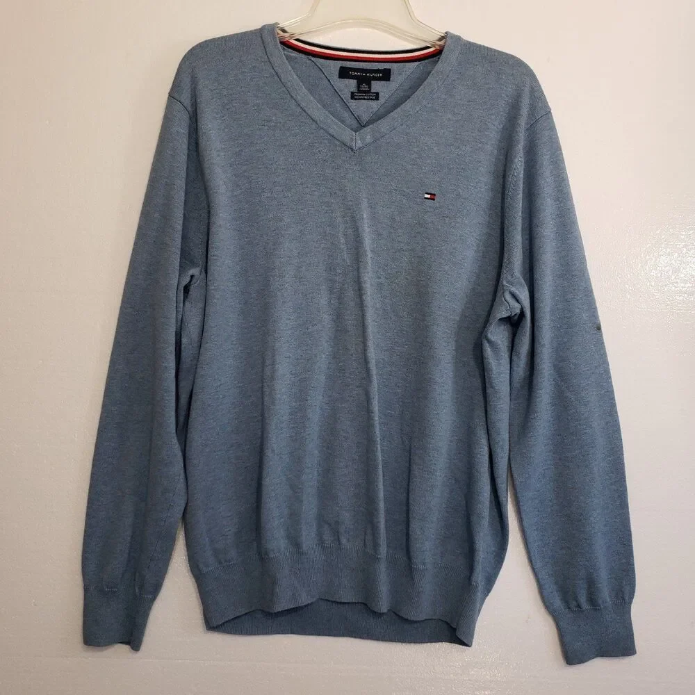 Tommy Hilfiger Men's Premium Cotton V-neck Sweater, Size XL